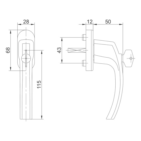  poignée de fenêtre à clé eva