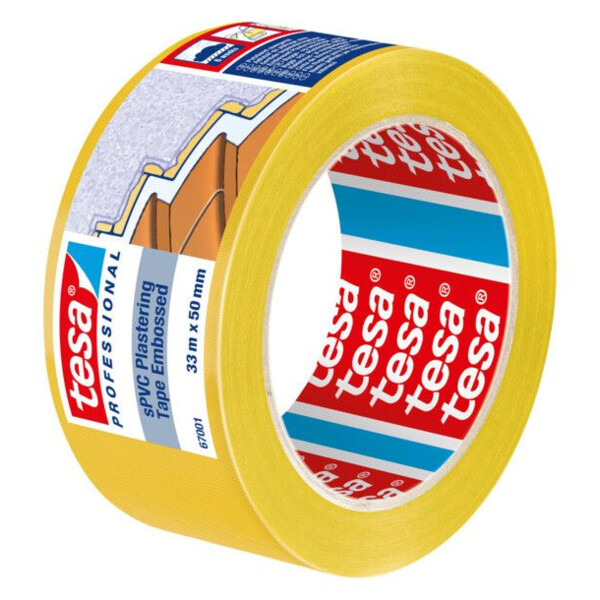 Adhesif pvc strie pour decoupe facilitee 67001 jaune 33 m x 50 mm