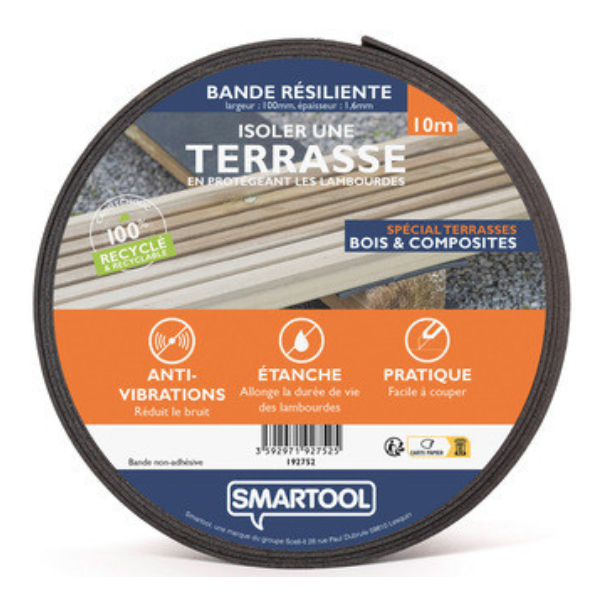 Bande etancheite ss terrasse smartool 100mm x 10m
