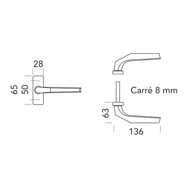 Béquille menuiserie métallique
