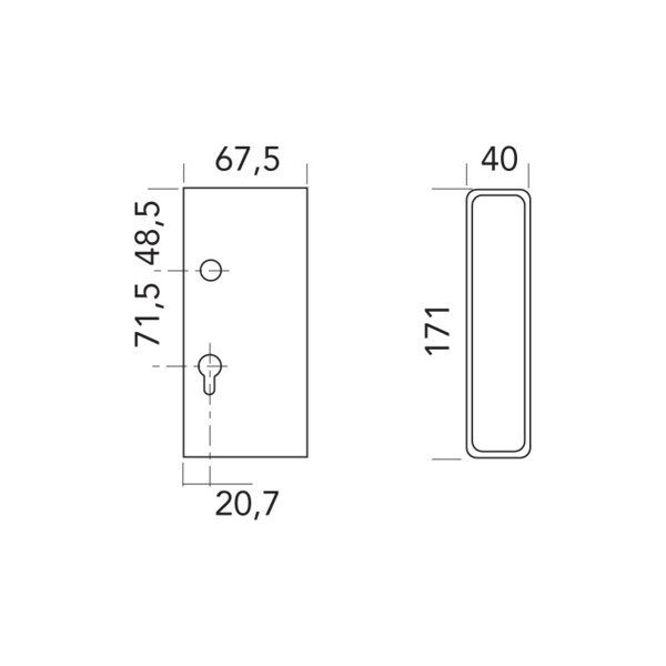 Boitier pour serrure applique métal