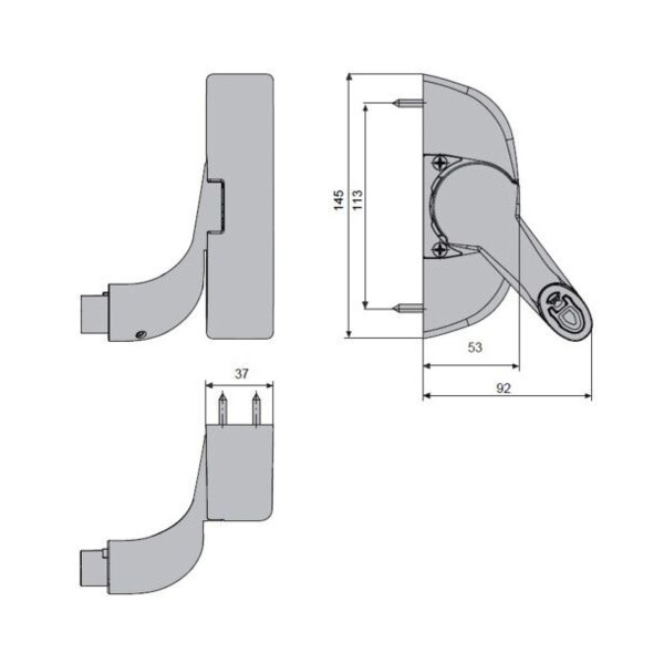 Boitier secondaire oltre (côté paumelles)
