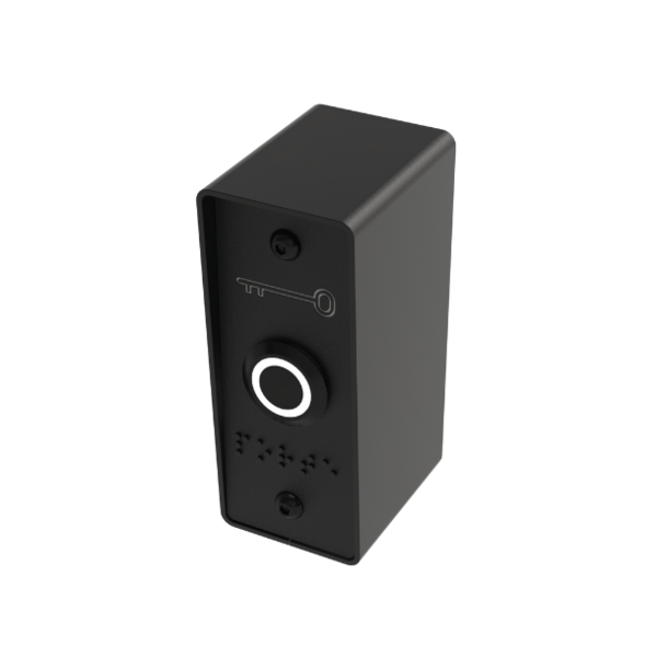 Bouton poussoir avec plaque et boitier noir - gamme intom