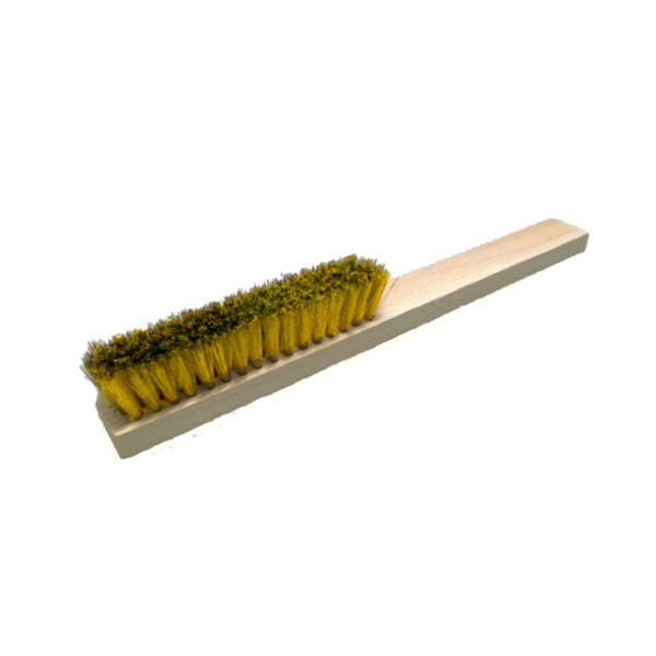 Brosse joaillerie manche bois lg.220 mm 4 rangs laiton ondulé 0,15 mm