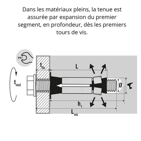 Cheville de fixation lourde xmax