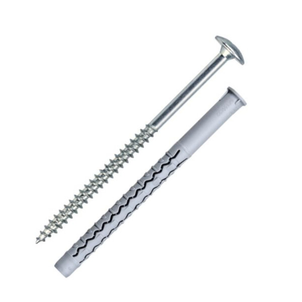 Cheville nylon + vis tête large