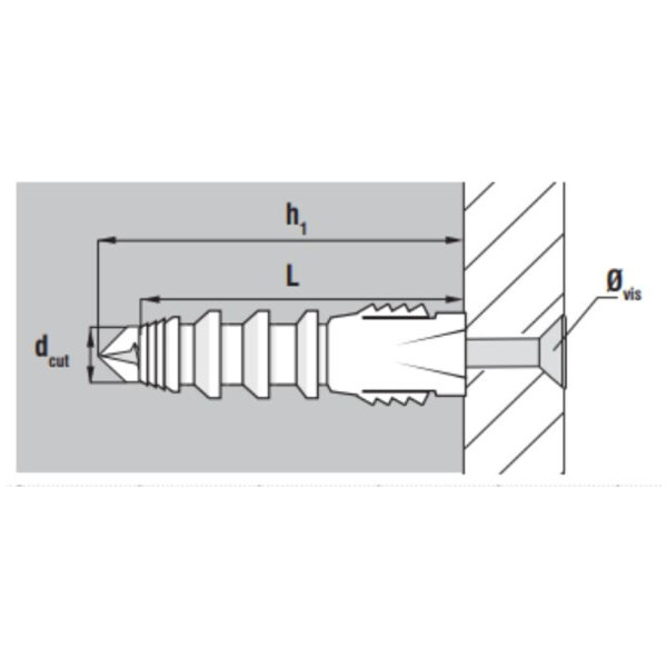 Cheville torpix sc09 diam 8 bt100