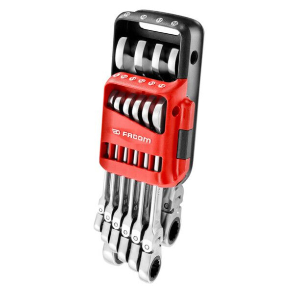 Cle mixte a cliquet articulee 467bf 8 a 19 mm (jeu de 10)