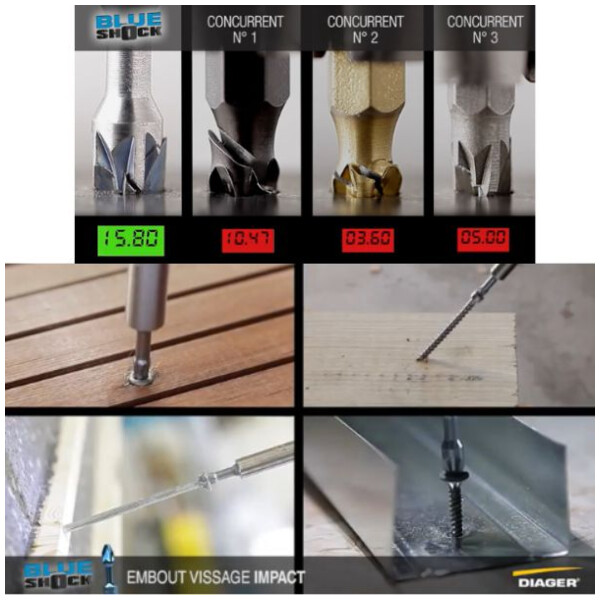 Coffret 10 embouts visseuse choc