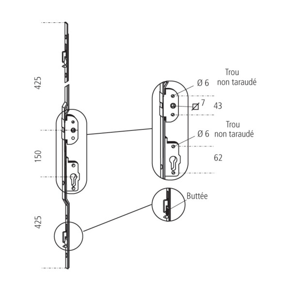 Crémone à cylindre cs portal