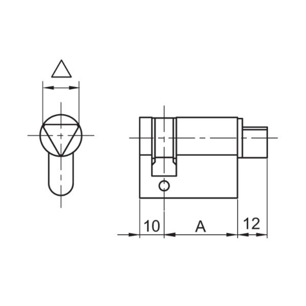 Demi-cylindre triangle dépassant série 566