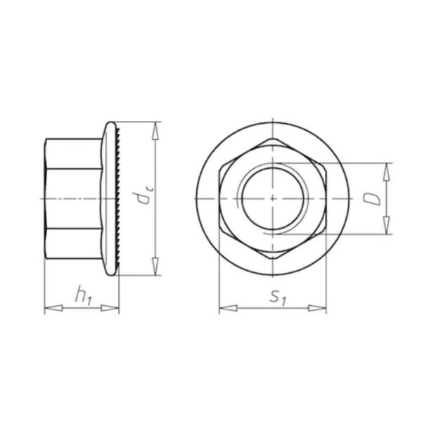 Ecrou a embase crantee zg bl