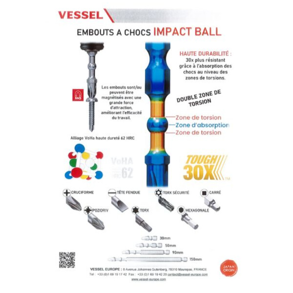 Embout vissage torsion impact ball ph