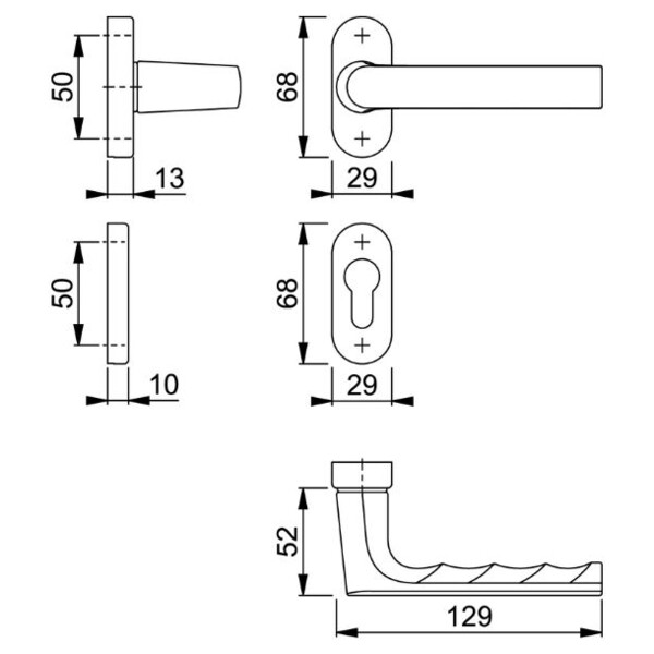 Poignée sur rosace ovale  hamburg