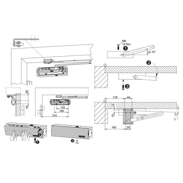 Ferme porte ts2000nvbc s/bras