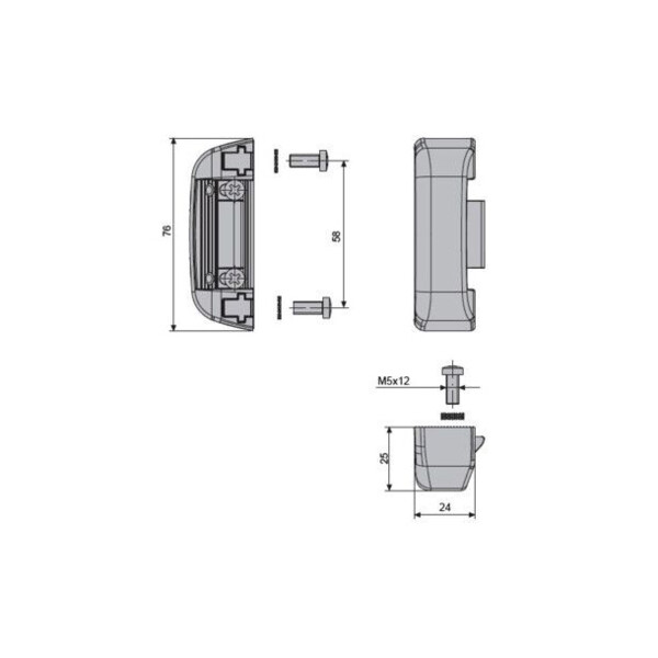 Gâche 8500a 1 vantail fixation par l'arrière