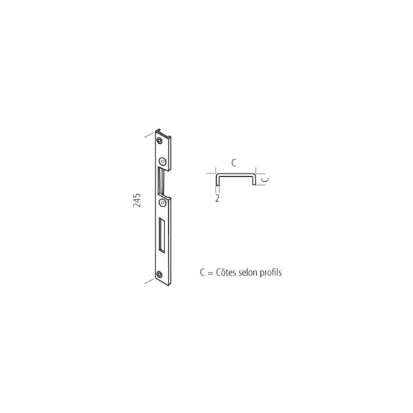 Gâche centrale pour as4100 al