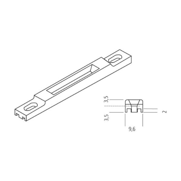 Gâche de coulissant en applique 2253