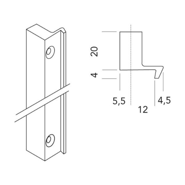 Gâche fermeture en applique 6111