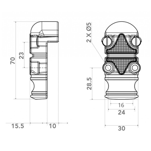 Gâche réhaussée pour fausse crémone