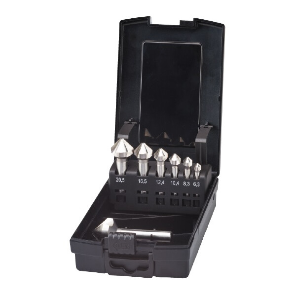 Fraise a chanfreiner hss-e 90° 3 t queue a 3 meplats 42.555 (jeu de 6)