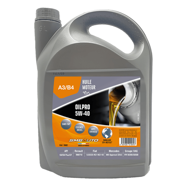 Lubrifiant oilpro a3/b4 5w40 smb auto 5l