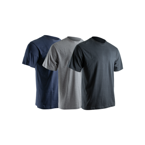 Tee shirt basic lyon gris, bleu chine, noir (lot de 3)