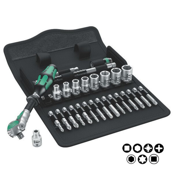 Jeu de cliquet zyklop speed 1/4'' 8100 sa 6 (28 pieces)