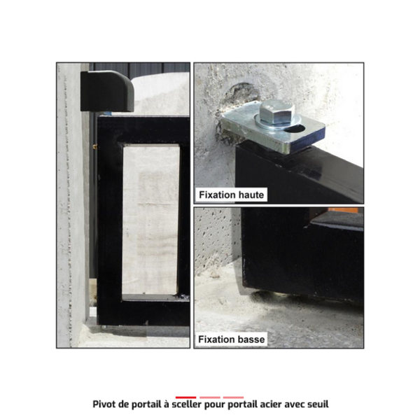 Kit pivot h+b portail à sceller