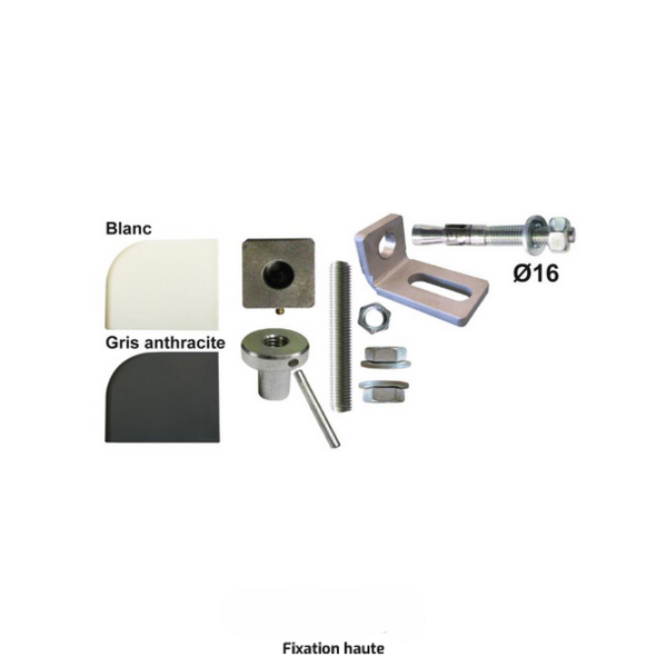 Kit pivot haut et bas portail à cheviller 