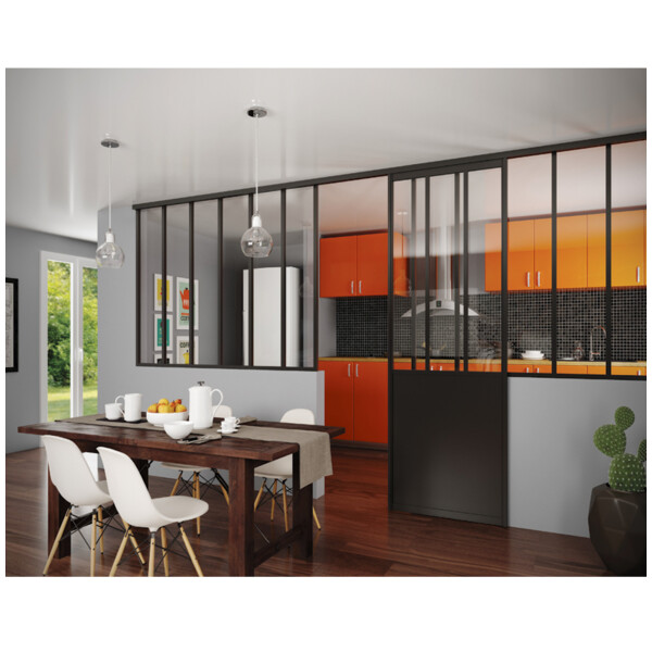 Kit porte coulissante verrière