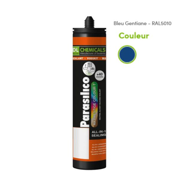 Mastic silicone prestige colour ton bleu cart300ml
