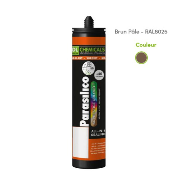 Mastic silicone prestige colour ton brun cart300ml