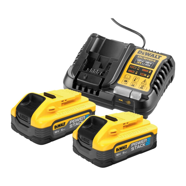 Pack 2 batteries 18v 5 ah-powerstack + chargeur