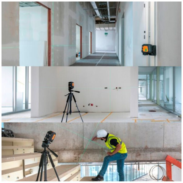 Pack laser croix et trepied colonne geo1x-green set