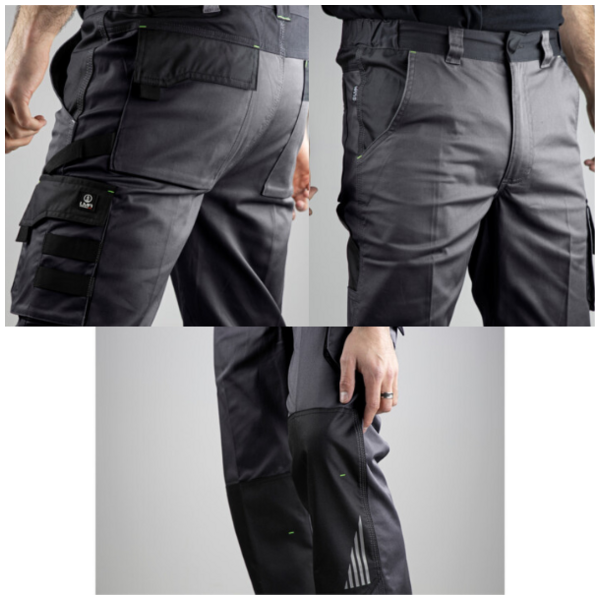 Pantalon de travail vulcain gris sombre/ noir