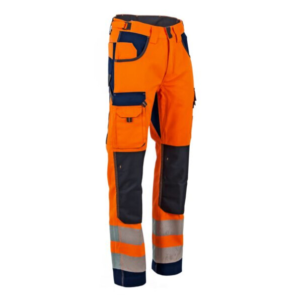 Pantalon haute visibilte polarisation marine/orange