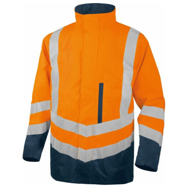 Parka haute visibilite optimum3 5 en 1 orange fluo/bleu marine