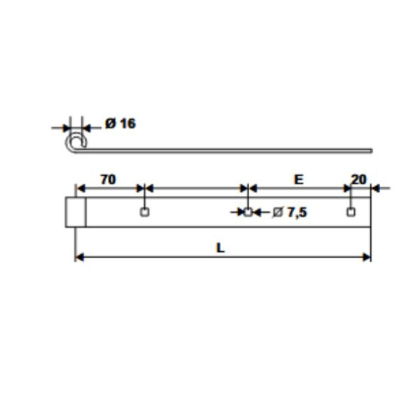 Penture droite 40x6 ø16