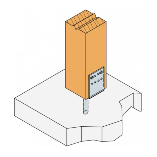 Pied de poteau en u a sceller ppd