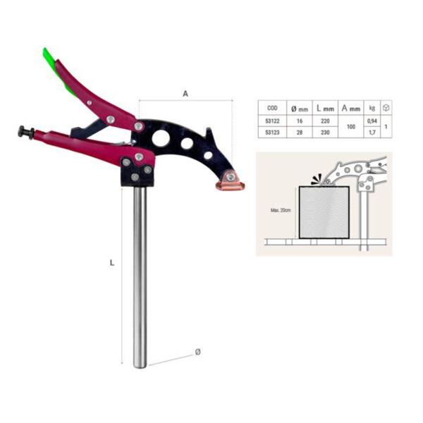Pince grip pour table de soudage tga