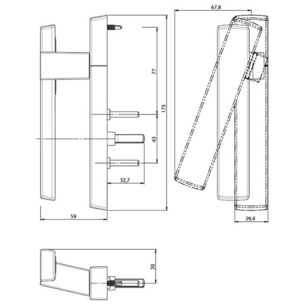 Poignée 20° sabba déportée 7482