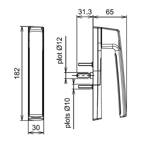 Poignée 20° sarena 7058