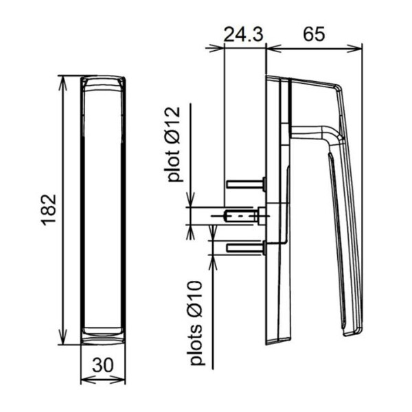Poignée 20° sarena rft 7093