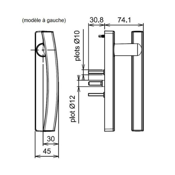 Poignée 20° symbiose 6656