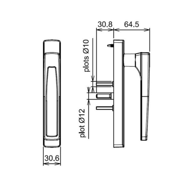 Poignée 20° symbiose aéro 6659