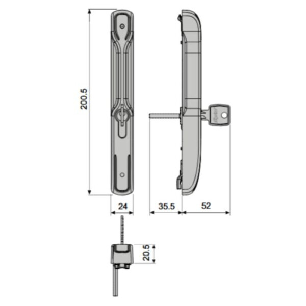 Poignée à cylindre olé top