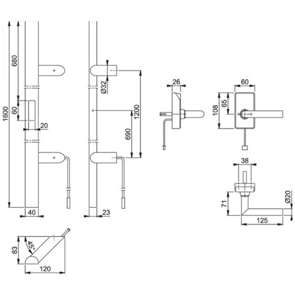 Poignée battante simple handsfree
