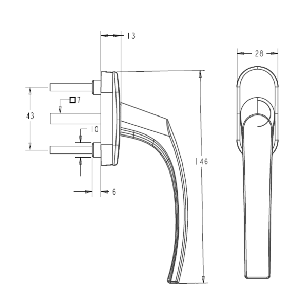 Poignée de fenêtre carol