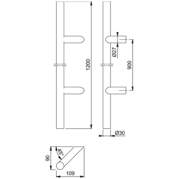 Poignée de tirage inox